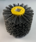 Abrasive Wire Drawing Wheel Drum Burnishing Polishing Brush For Wooden Furniture Floor Polishing 120X100mm 60 Grit Black